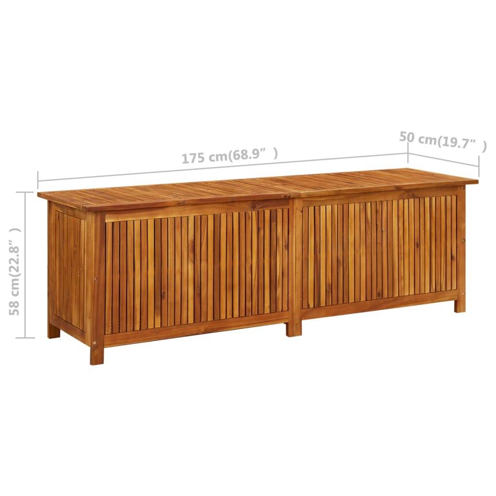 Helloshop26 - Coffre boîte meuble de jardin rangement 175 x 50 x 58 cm bois d'acacia solide - Imagen 8