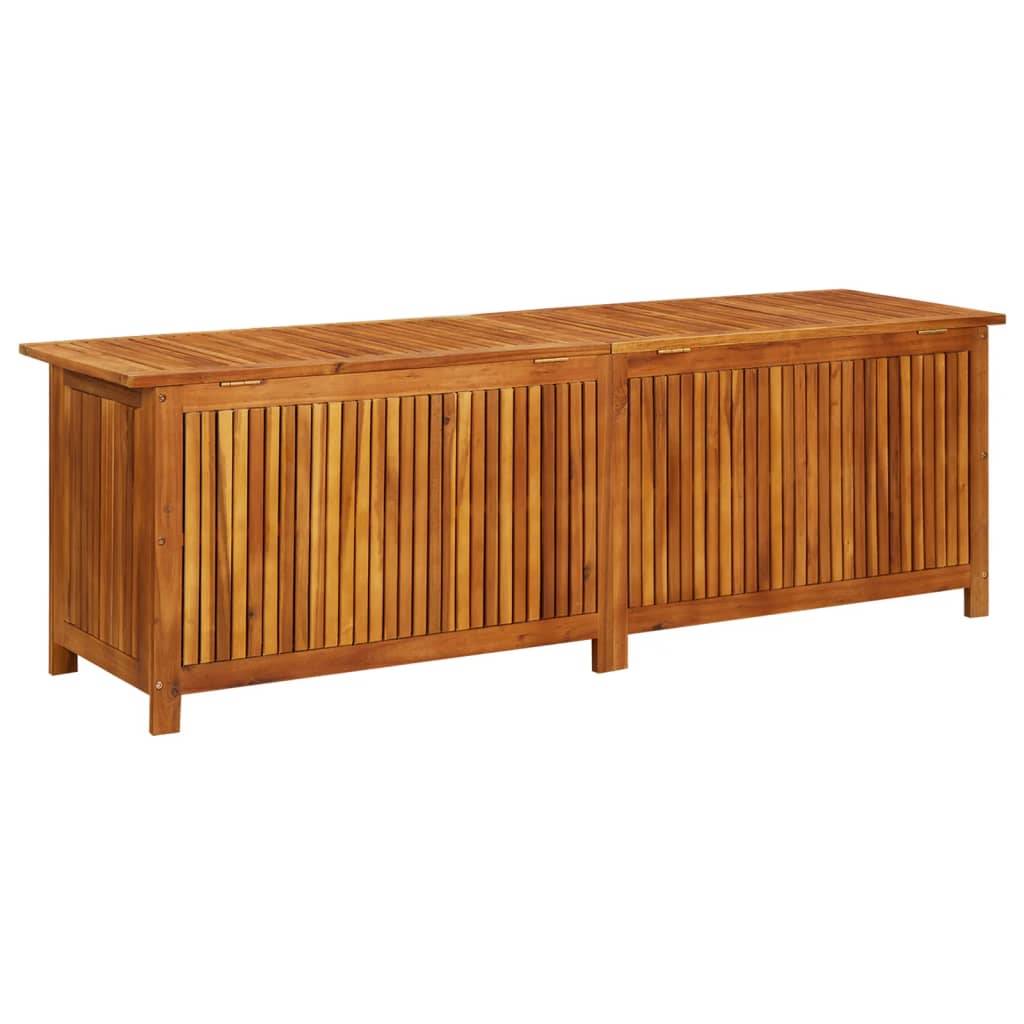 Helloshop26 - Coffre boîte meuble de jardin rangement 175 x 50 x 58 cm bois d'acacia solide - Imagen 4