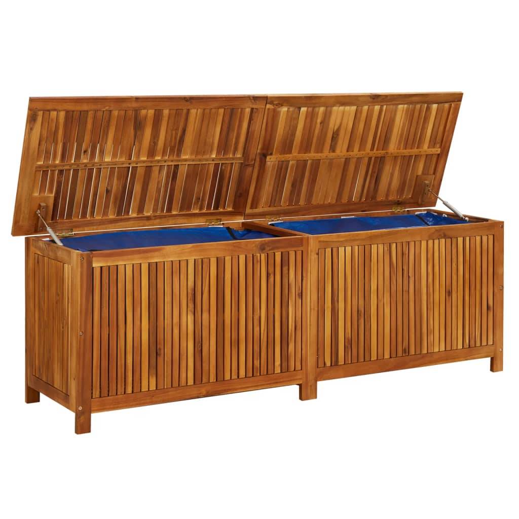 Helloshop26 - Coffre boîte meuble de jardin rangement 175 x 50 x 58 cm bois d'acacia solide - Imagen 5