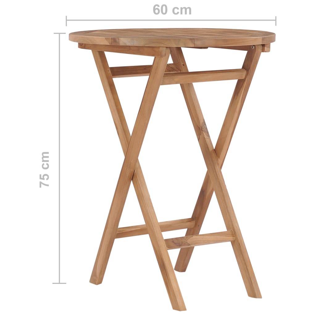 Vidaxl - Table pliable de jardin 60 cm Bois de teck solide vidaXL 48993 - Image 3
