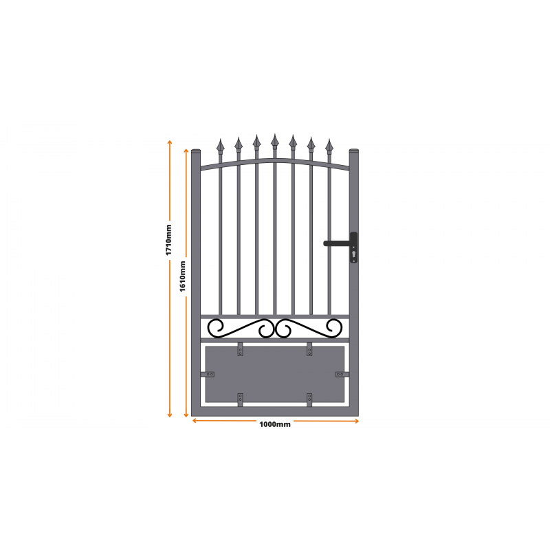 Portillon aluminium tradition style ferronnerie passage 1m Noir - Easy Clôture - Imagen 6