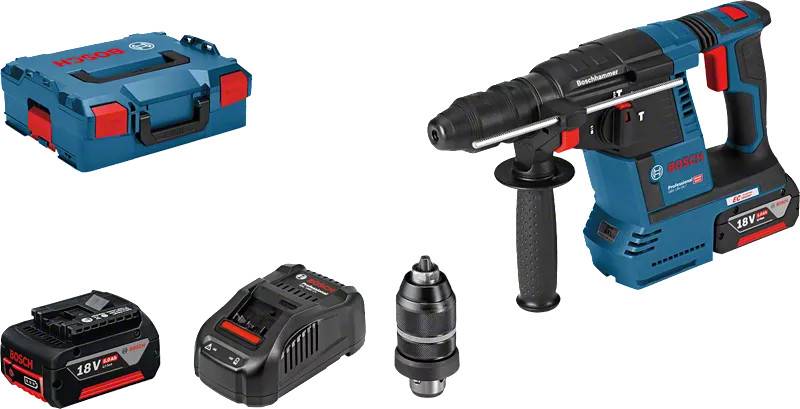 Bosch - Perforateur SDS-Plus 18V GBH 18V-26 F Professional + 2 batteries 5Ah + chargeur rapide + coffret L-BOXX - BOSCH - 0611910007 - Imagen 1