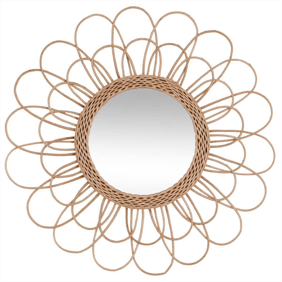 Atmosphera - Miroir "Fleur" rotin D56cm - Atmosphera Créateur d'intérieur - Imagen 1