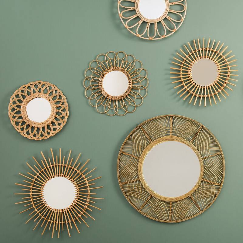 Atmosphera - Miroir "Fleur" rotin D56cm - Atmosphera Créateur d'intérieur - Imagen 3