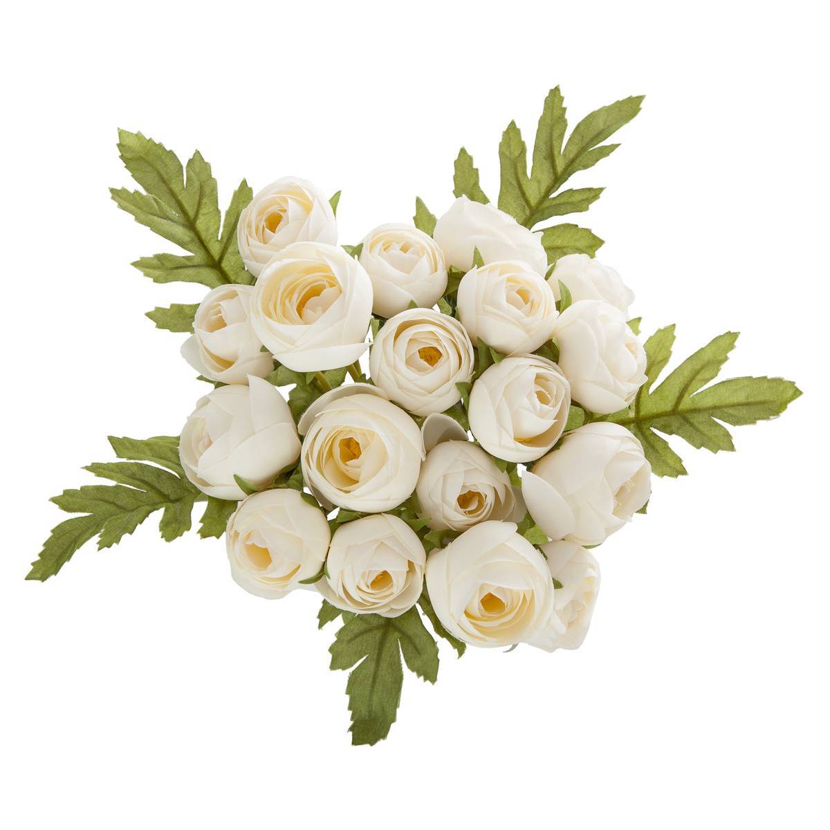 Atmosphera - Bouquet de 18 mini camélias artificiels blanc H30cm - Atmosphera Créateur d'intérieur - Imagen 2