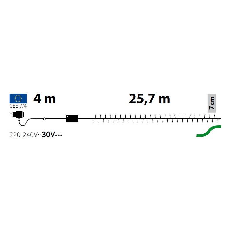 Lotti - Guirlande lumineuse ambrée 25M 360 miniLED 8 animations câble vert 30V Lotti - Imagen 2