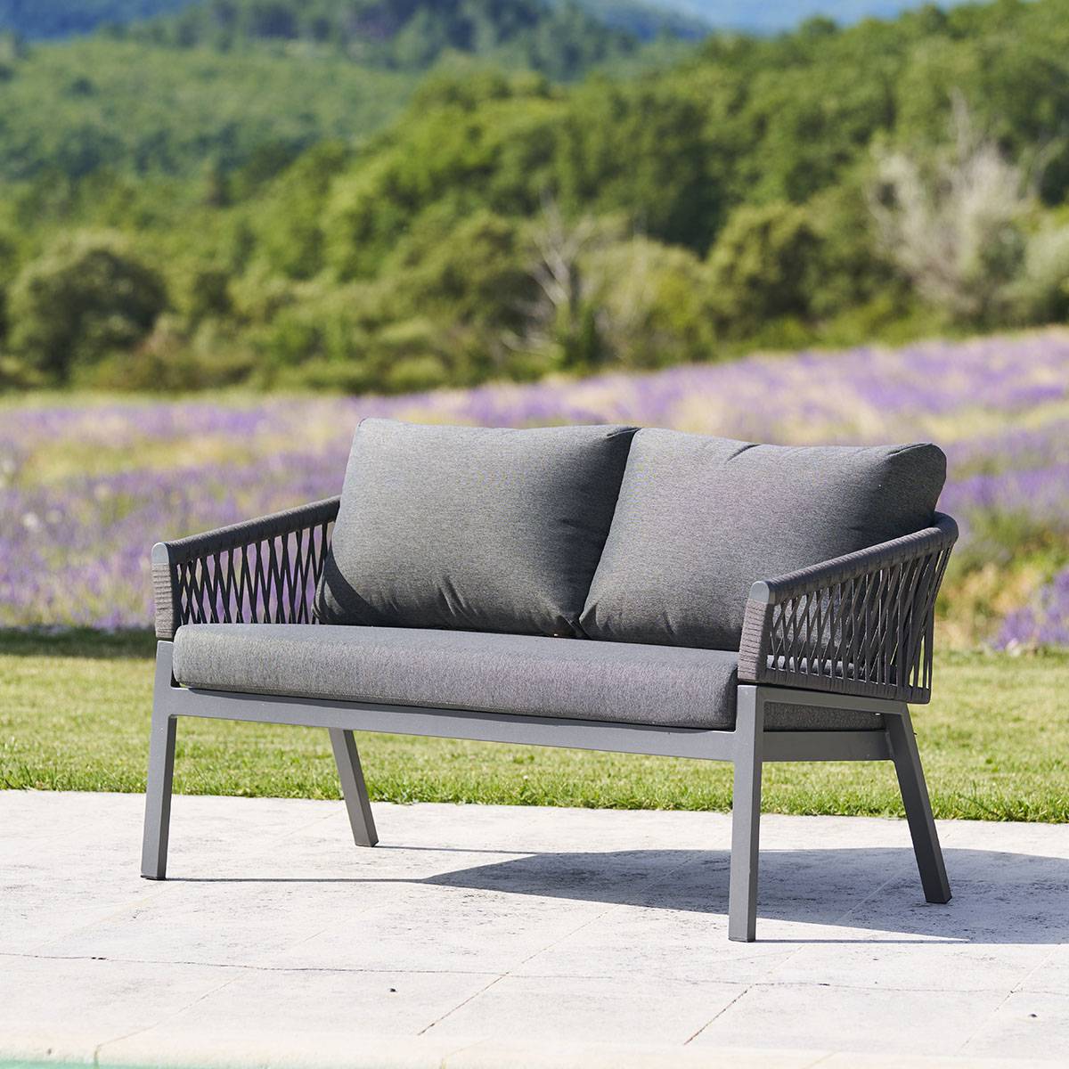 Hesperide - Canapé de jardin "Oriengo" 2 places anthracite & graphite  Hespéride - Imagen 1