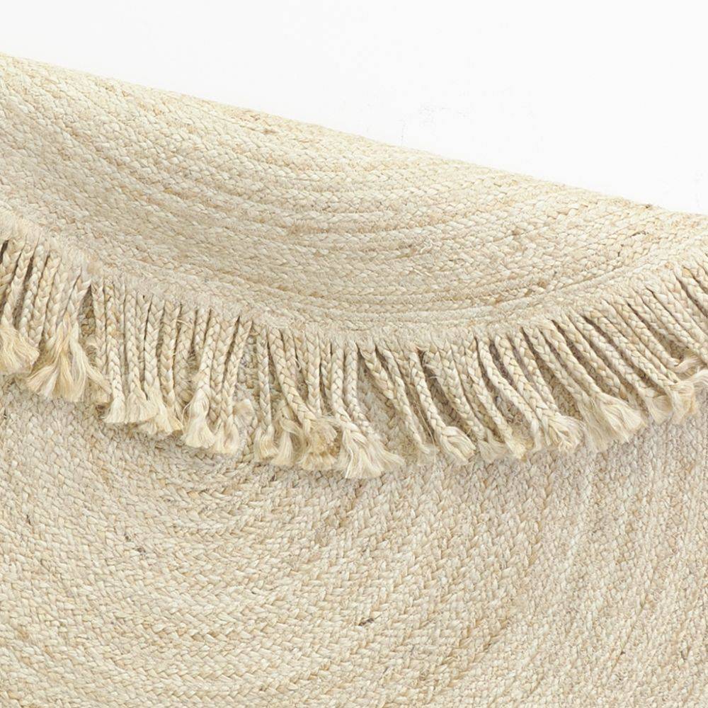 Aubry Gaspard - Tapis rond en jute avec franges - Imagen 4