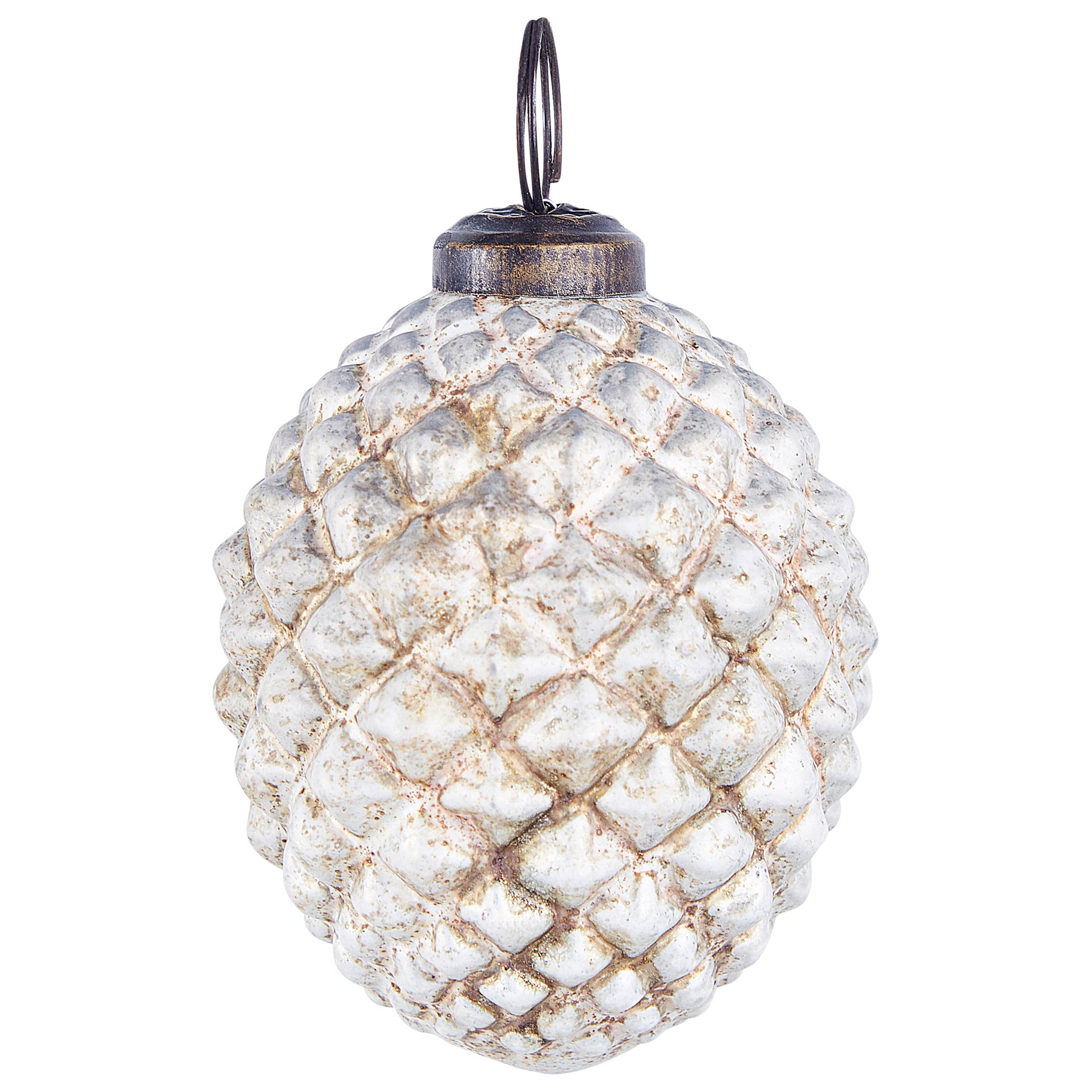 Beliani - Boules de Noël Verre Blanc cassé LAITON - Beliani - Imagen 5