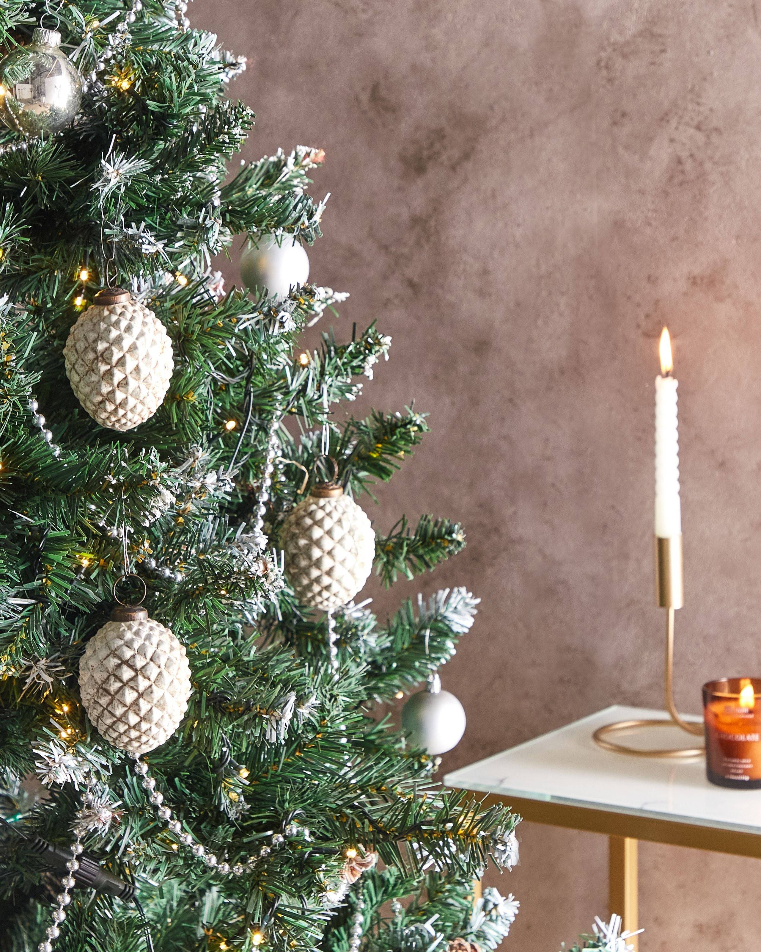 Beliani - Boules de Noël Verre Blanc cassé LAITON - Beliani - Imagen 1