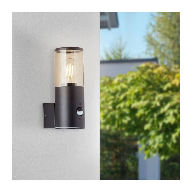 Brilliant - Sergioro Applique Extérieure Avec Detecteur, Noir Depoli, E27 20w , Ampoule Non Incluse - Imagen 3