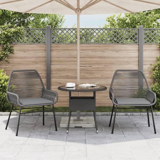 Chaise bois composite 2 places rotin gris 57 x 60 x 86 cm - Prolenta premium p381.1 - Image 3