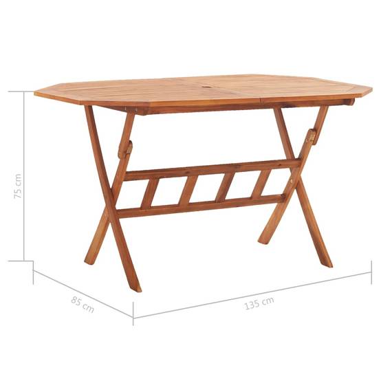 PANGIVO - Table pliable de jardin Bois d'acacia massif 135 x 85 x 75 cm - PANGIVO - Image 8