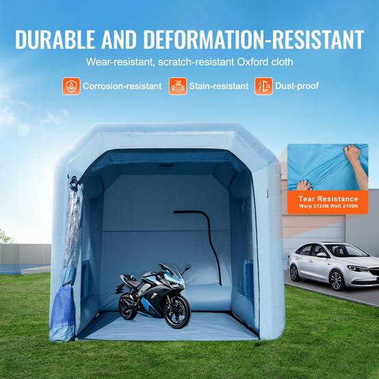 Vevor - VEVOR Cabine peinture gonflable 4x3x2.75m, souffleurs 750W avec filtration, station de travail atelier. - Image 4