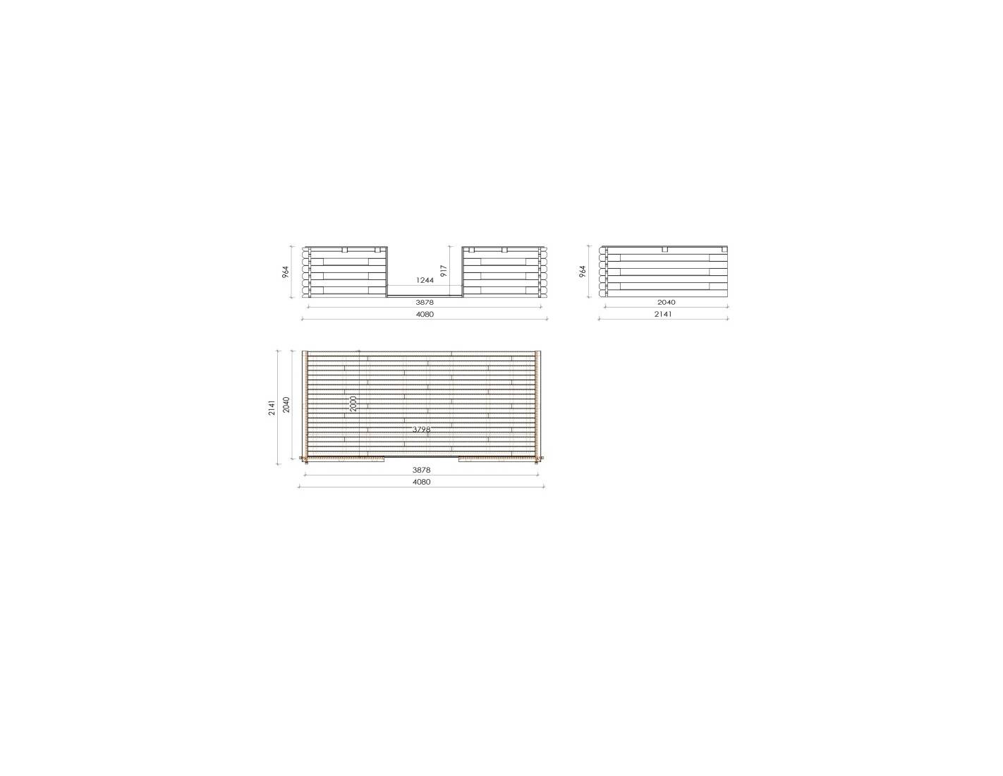Altanka - Abri de jardin en bois - 4x4 m + terrasse avec balustrade et avant-toit en bois - 24 m2 - DOM611+DOM617+DOM545+POD04 - ALTANKA - Imagen 9