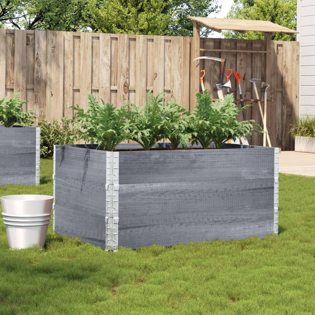 ComfortXL - Carré Potager Haut Gris en Bois Massif pour Balcon Terrasse Modulable 120x80x60,5 cm - ComfortXL Outdoor Living - Image 1