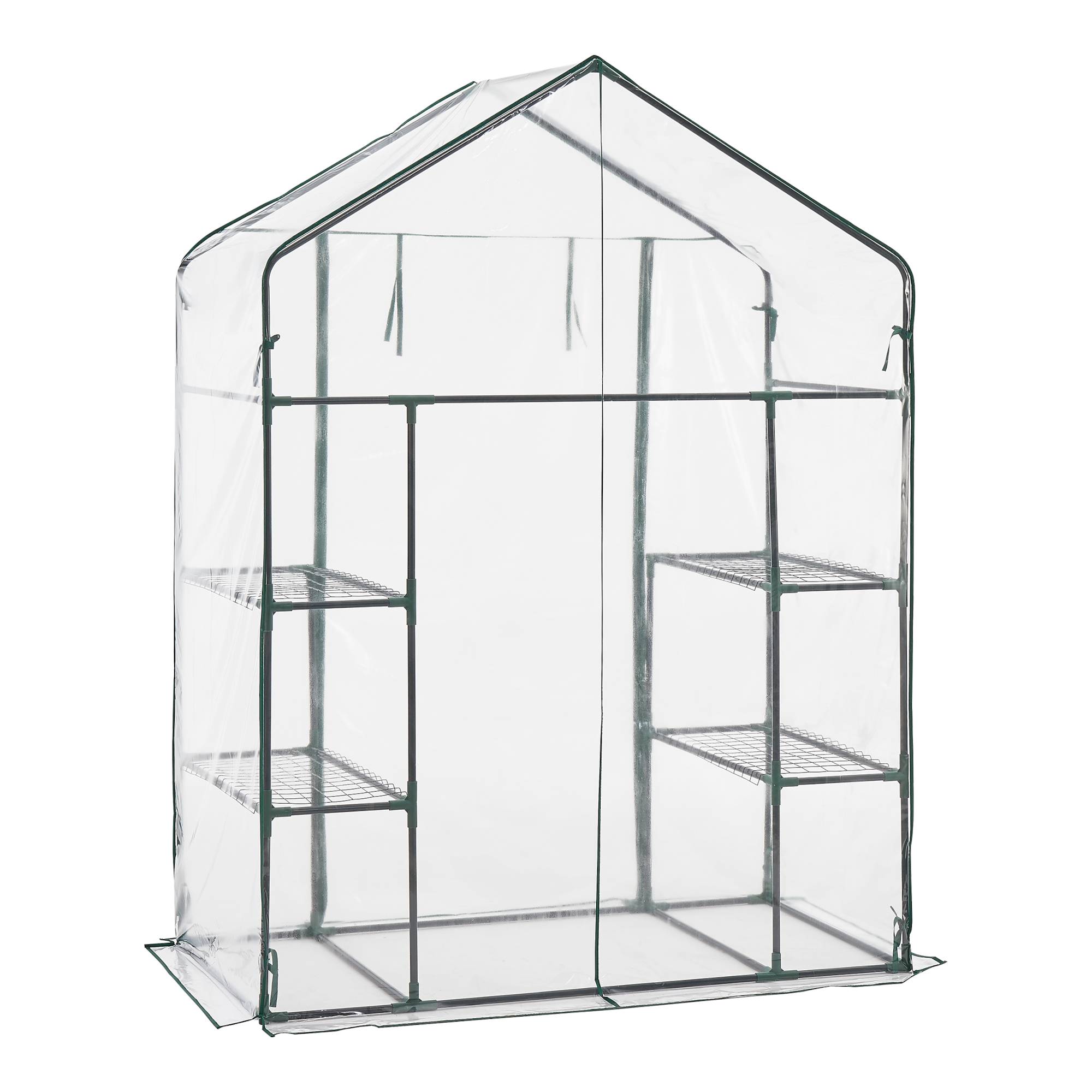 Serre de jardin Hoorn en acier et PVC avec étagères intégrées 140 x 73 x 195 cm [en.casa] - Imagen 5