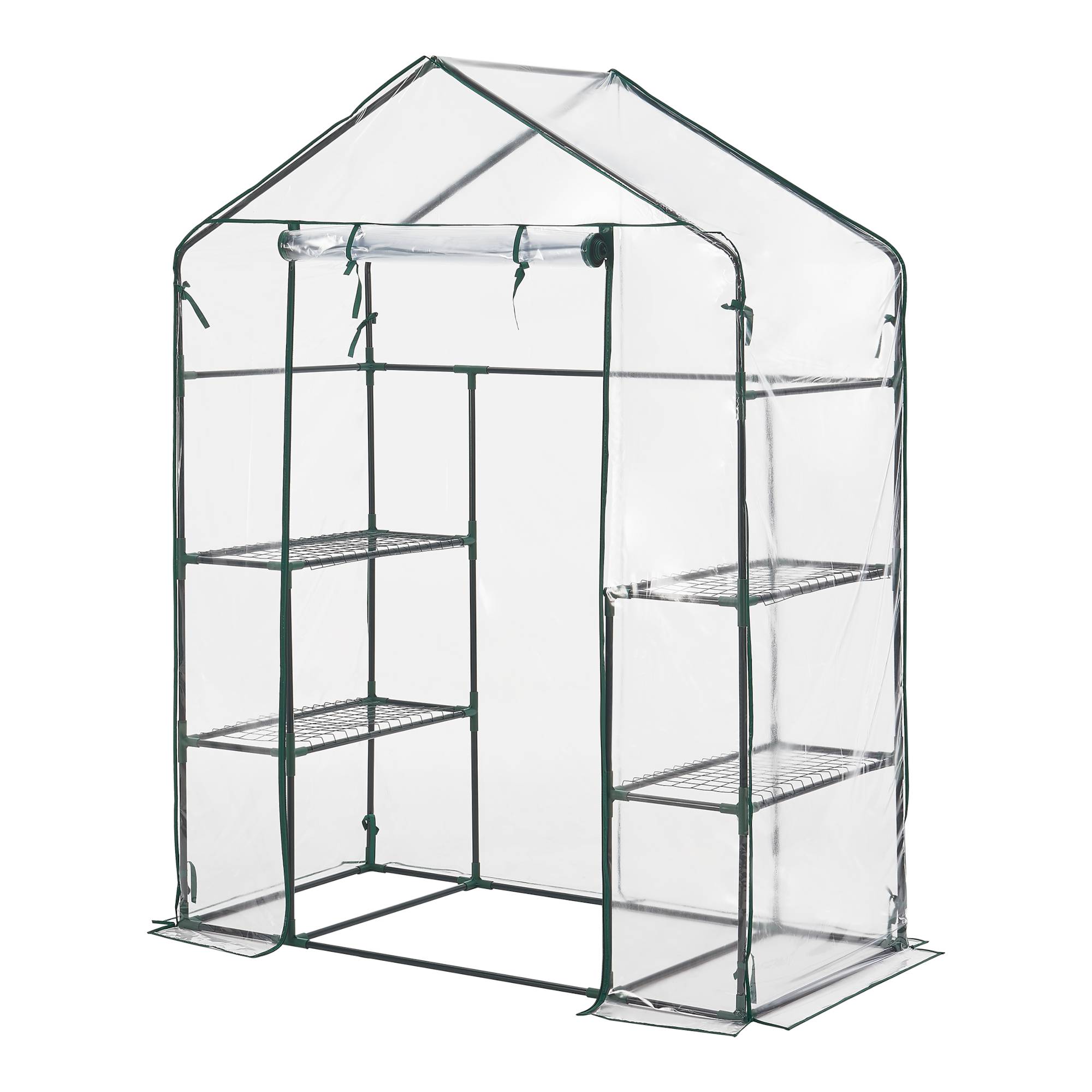 Serre de jardin Hoorn en acier et PVC avec étagères intégrées 140 x 73 x 195 cm [en.casa] - Imagen 1