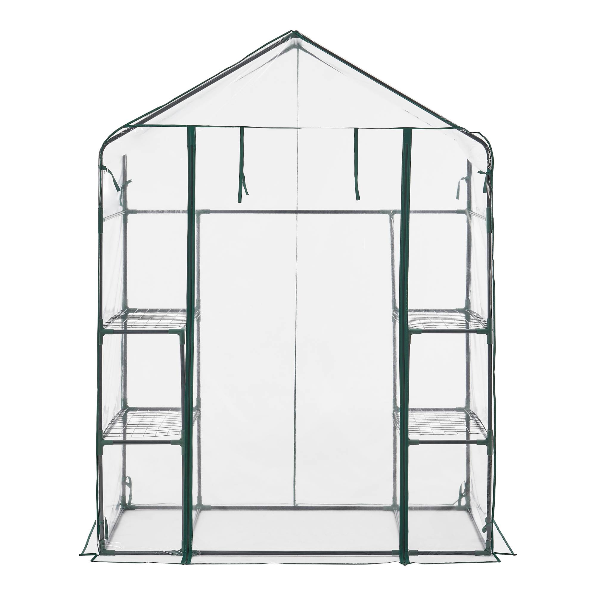Serre de jardin Hoorn en acier et PVC avec étagères intégrées 140 x 73 x 195 cm [en.casa] - Imagen 4
