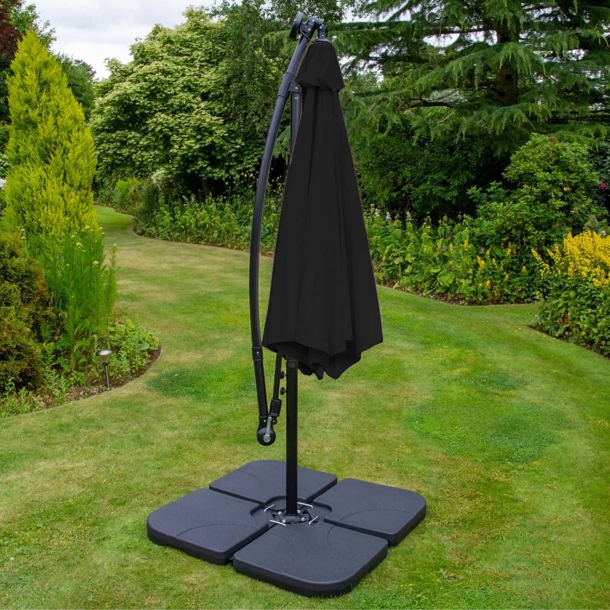 Monstershop - Parasol Noir 3m avec LED's Intégrés avec Base Carrée - Imagen 4