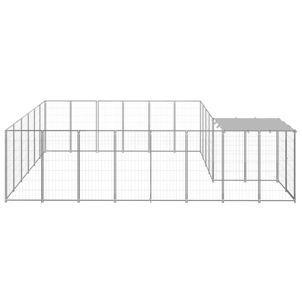 Helloshop26 - Chenil extérieur cage enclos parc animaux chien argenté 12,1 m² acier - Imagen 4