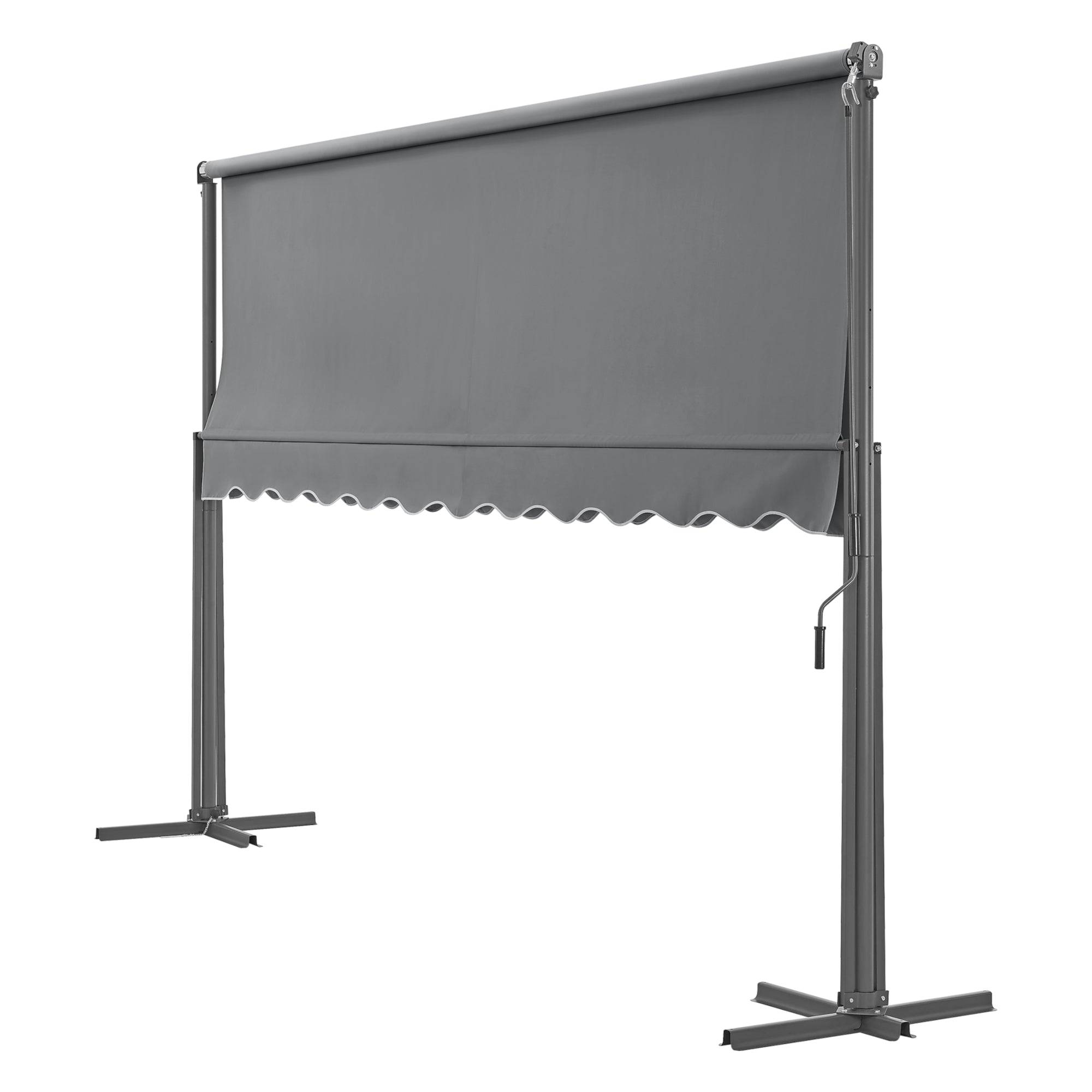 Helloshop26 - Store banne autoportant à double pente 400 x 300 x 260 cm gris foncé - Imagen 3