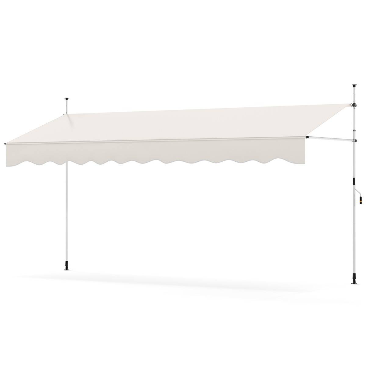 Store Banne Manuel Rétractable 400cmx210-300cm Auvent Pare-Soleil Réglable avec Manivelle Blanc - Image 1