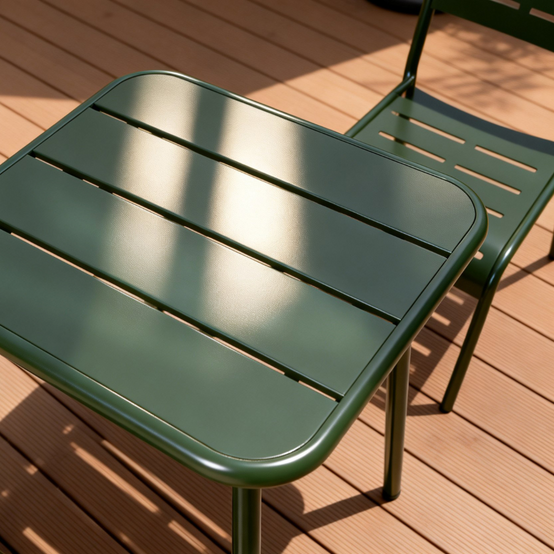 Table carrée 2 places 50x50cm vert BERGAME - Image 5