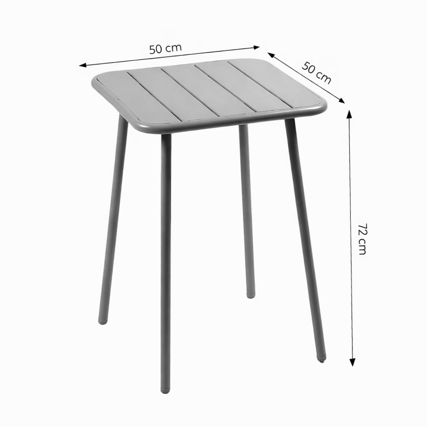 Table carrée 2 places 50x50cm vert BERGAME - Image 3