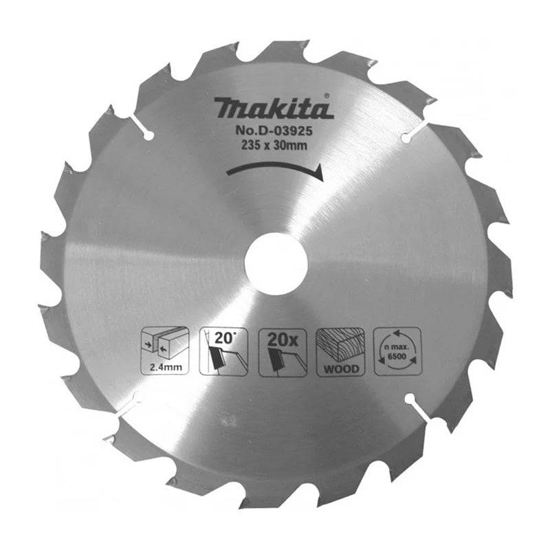 Makita - Lames carbure bois standard, pour scies circulaires MAKITA - taille Ø 235 mm x 20 Dents - MAKITA ACCESSOIRES - Imagen 3