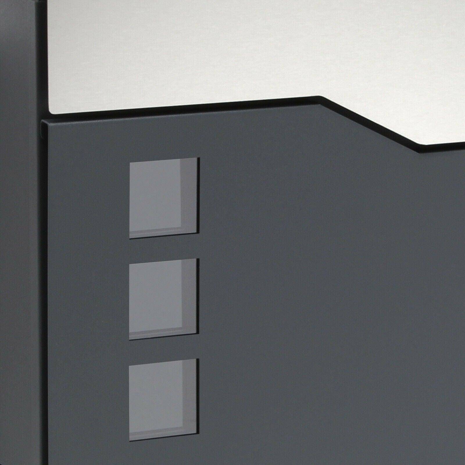 Helloshop26 - Boite aux lettres design murale porte journal revue acier galvanisé et acier inoxydable 37 x 37 x 10,5 cm anthracite - Imagen 5