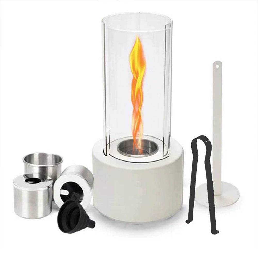 Cheminée de table portable, brasero sans fumée, pour intérieur et extérieur, décoration d'intérieur pour Halloween et Noël, Blanc-Lytech