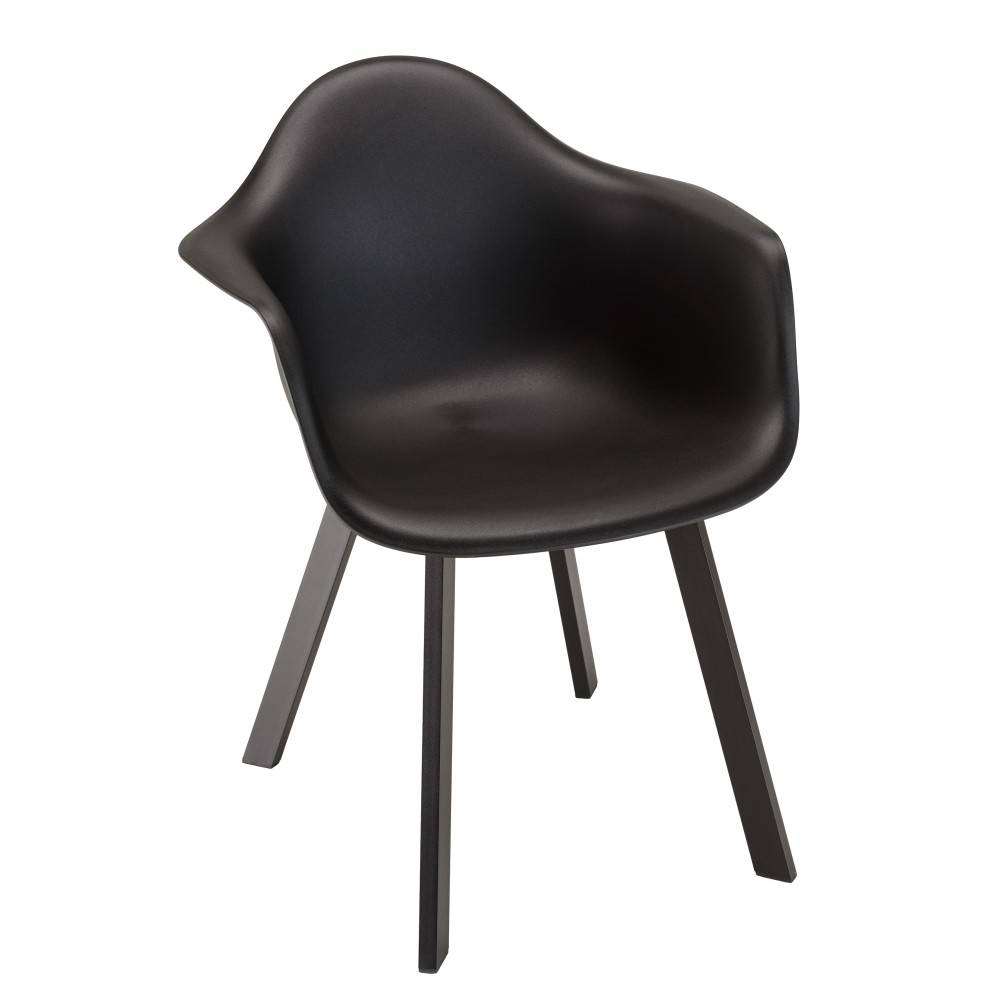 MALO - Lot de 6 fauteuils noirs dossier arrondi - Image 4