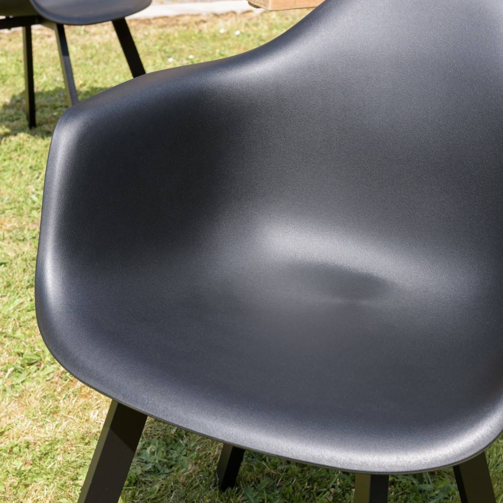 MALO - Lot de 6 fauteuils noirs dossier arrondi - Image 8