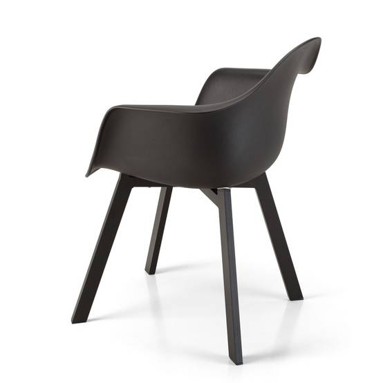 MALO - Lot de 6 fauteuils noirs dossier arrondi - Image 9