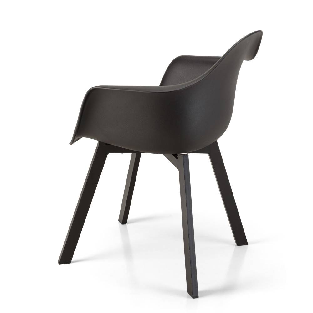 MALO - Lot de 6 fauteuils noirs dossier arrondi - Image 9