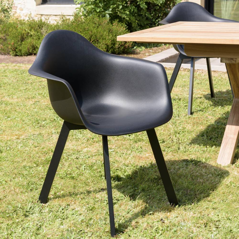 MALO - Lot de 6 fauteuils noirs dossier arrondi - Image 5
