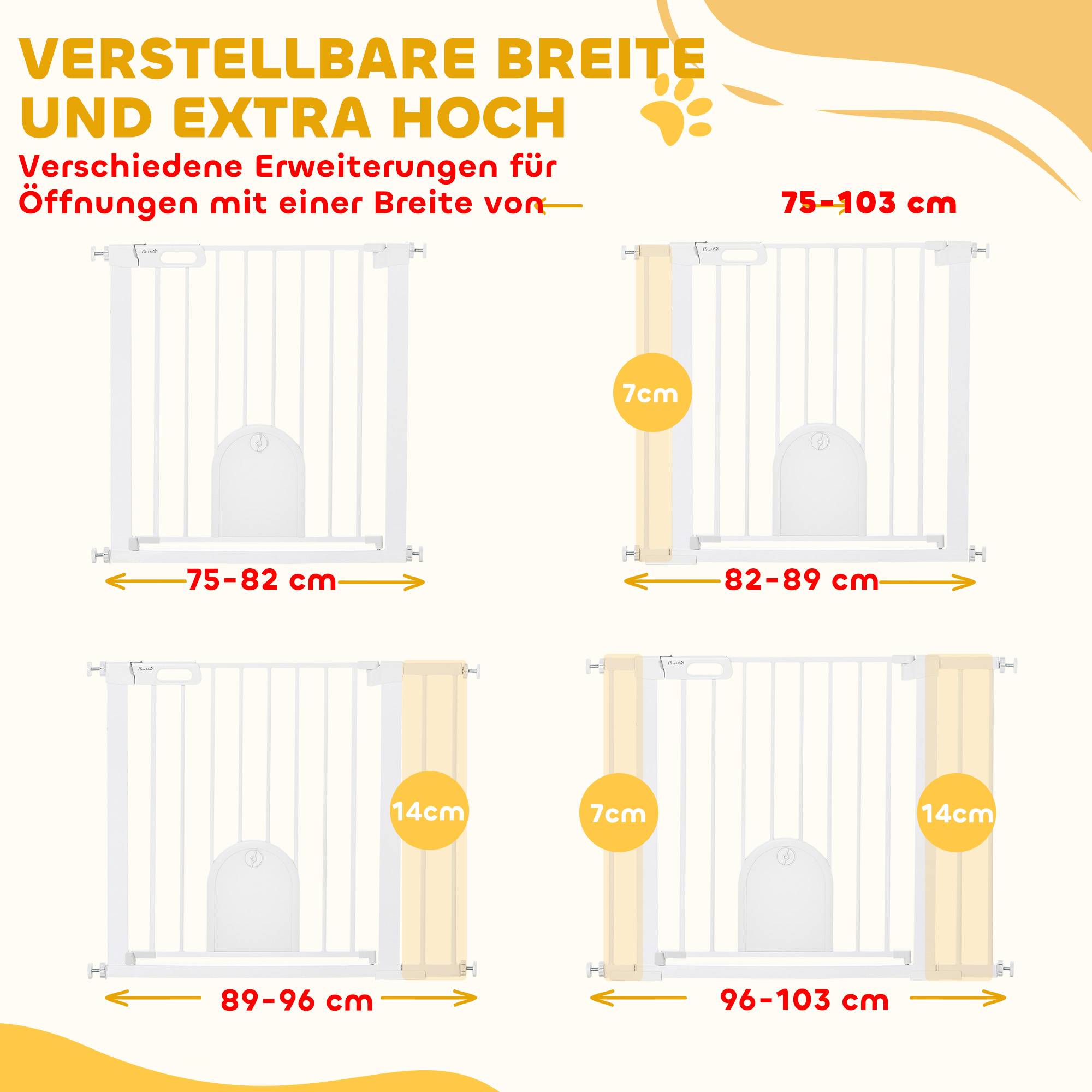 Barrière de sécurité escalier et porte pour chien, protection pour animal, acier - Image 9