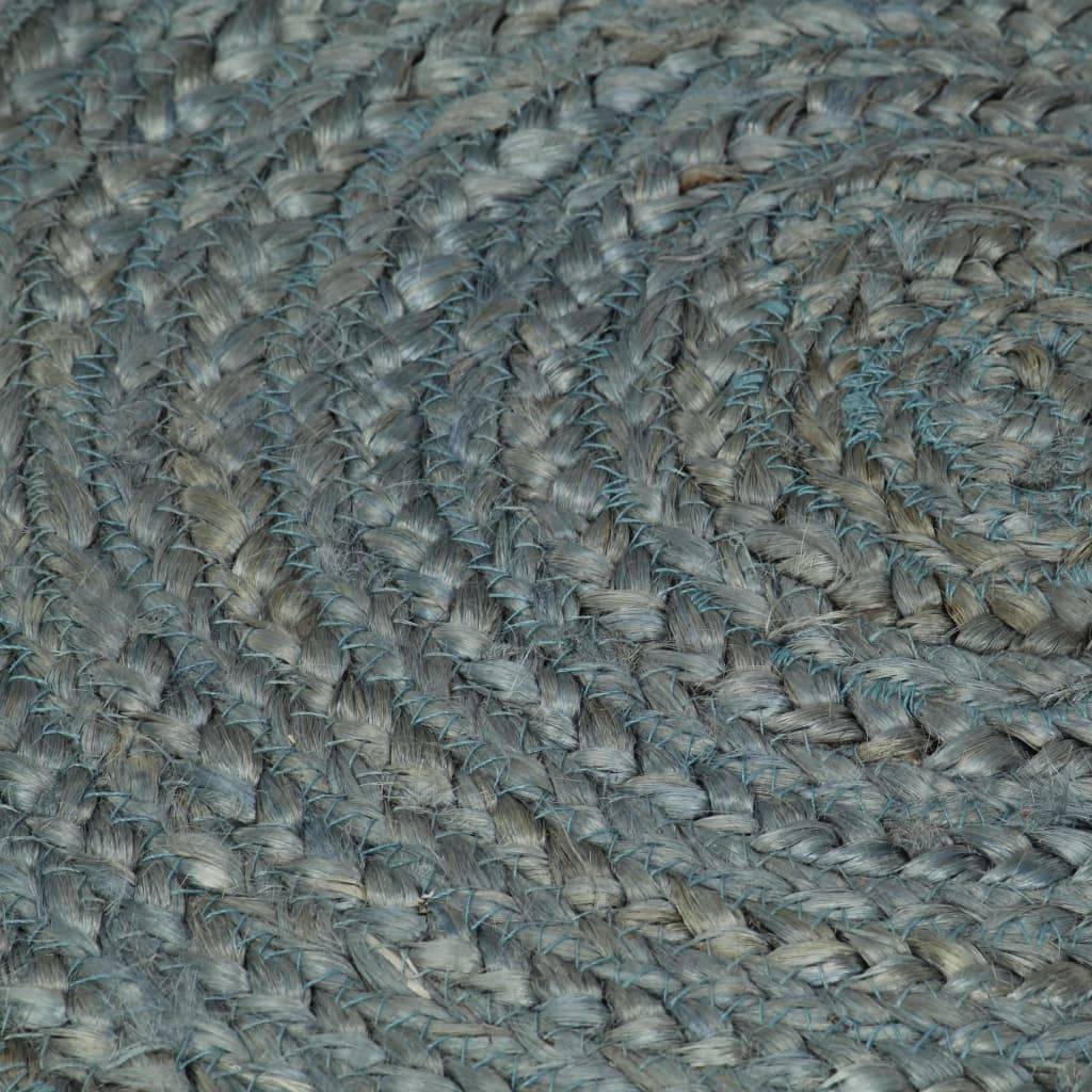 Tapis Rond Jute Fait Main Tressage Artisanal pour Décoration Naturelle Vert Olive 90 cm – ComfortXL Outdoor Living - Image 4