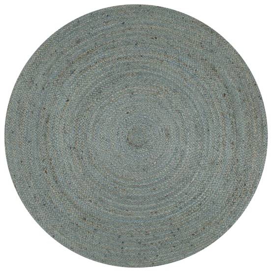 Tapis Rond Jute Fait Main Tressage Artisanal pour Décoration Naturelle Vert Olive 90 cm – ComfortXL Outdoor Living - Image 1