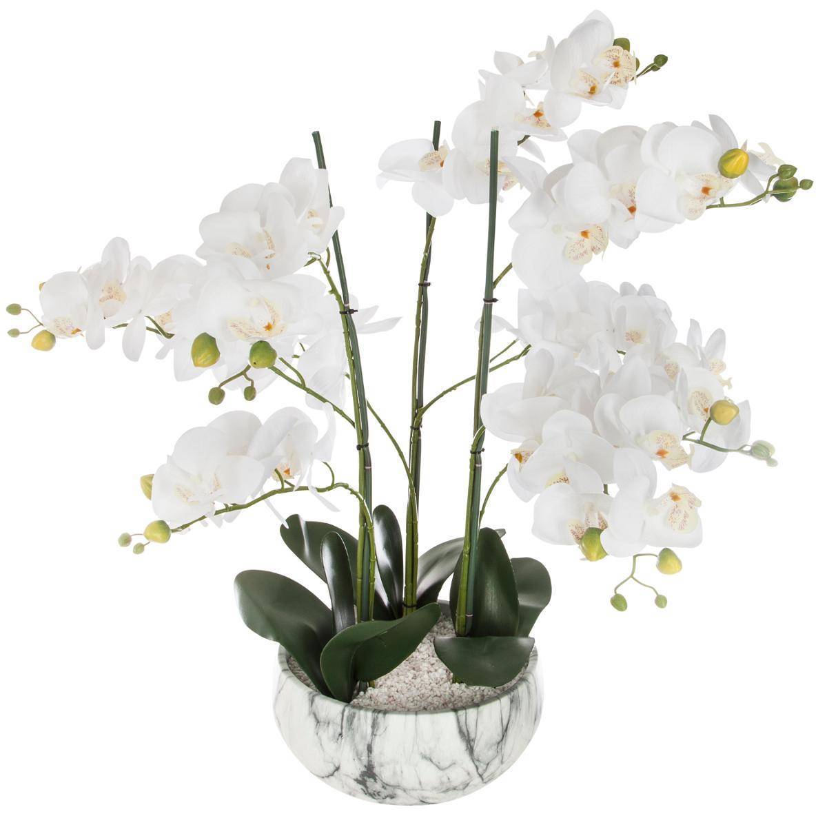 Atmosphera - Orchidée artificielle pot marbré,H65cm - Atmosphera Créateur d'intérieur - Image 1
