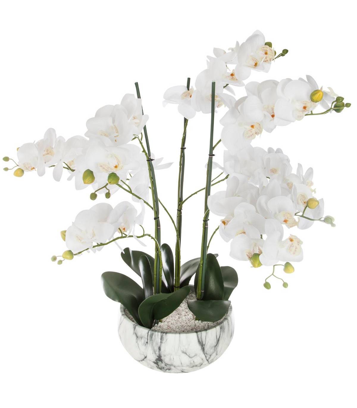 Plante artificielle Orchidée en pot marbré H 62 cm - Imagen 1