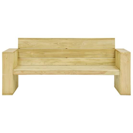 Helloshop26 - Banc de jardin meuble de patio d'extérieur terrasse avec coussins gris 179 x 76 x 76 cm pin imprégné - Imagen 2