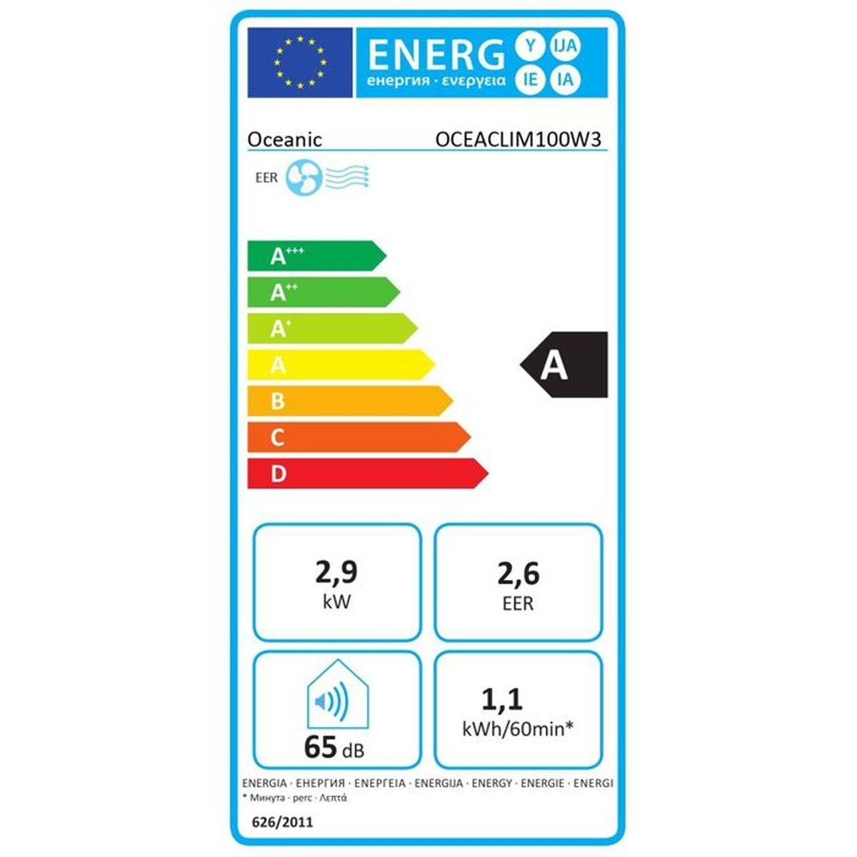 Climatiseur mobile monobloc OCEANIC 10000 BTU 2930 W blanc, refroidissement et déshumidification 24 L/j - Image 4