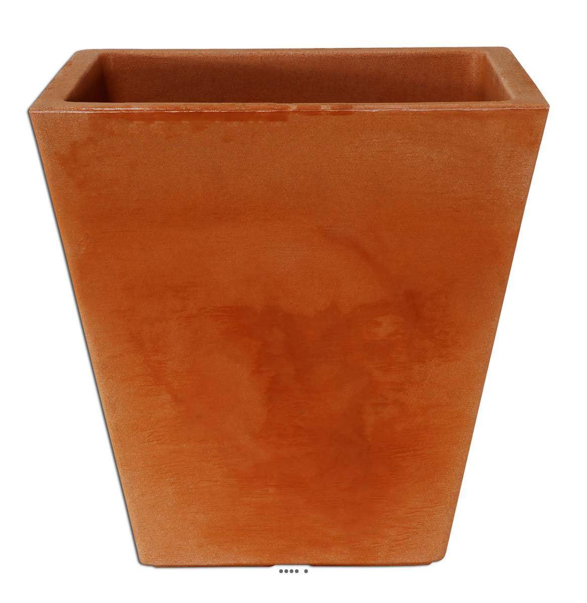 Artificielles - Bac LEA Terre cuite L 45 X H 46 CM Cubique évasé intérieur / extérieur - dimhaut: H 46 cm - couleur: Terre cuite