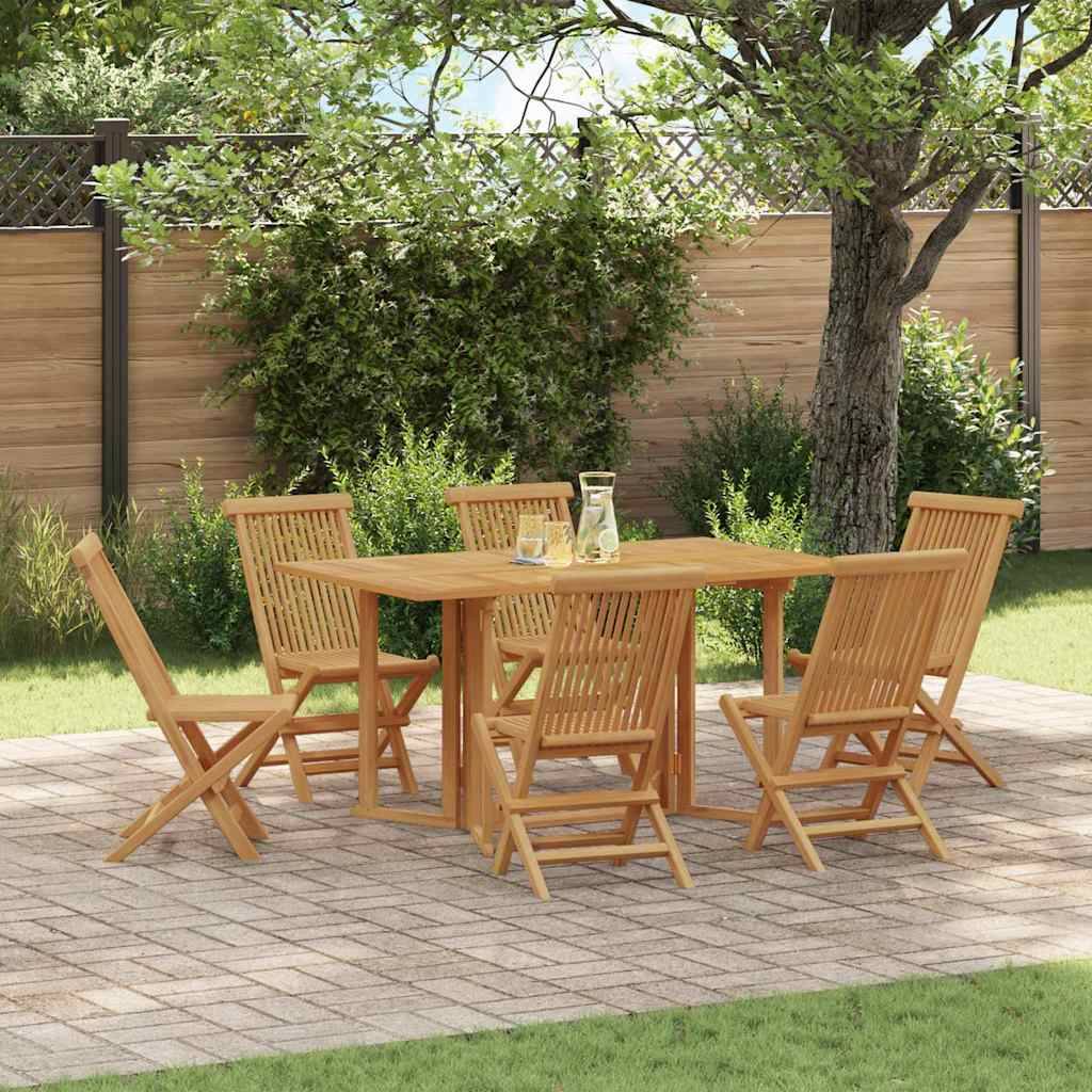 Ensemble de jardin bois de teck marron 150 x 90 x 75 cm - PANGIVO - Image 4