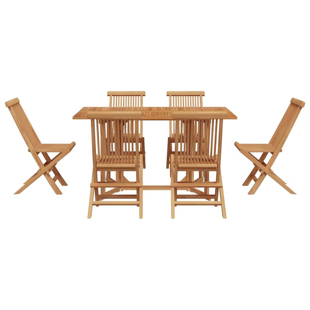 Ensemble de jardin bois de teck marron 150 x 90 x 75 cm - PANGIVO - Image 7