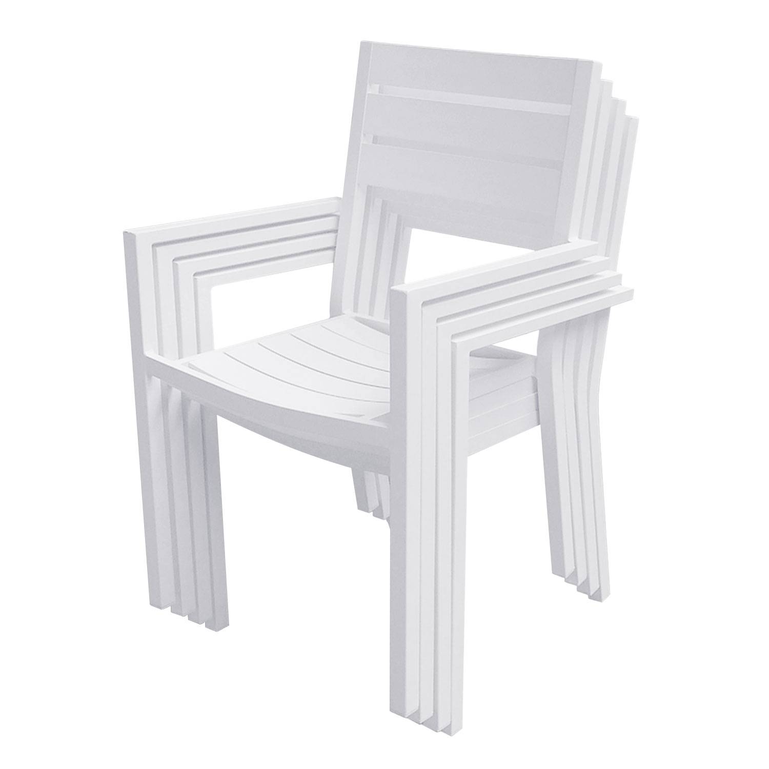 Happy Garden - Salon de jardin VENEZIA extensible 132/264 en aluminium blanc - 10 places - HAPPY GARDEN - Imagen 9
