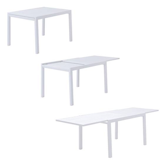 Happy Garden - Salon de jardin VENEZIA extensible 132/264 en aluminium blanc - 10 places - HAPPY GARDEN - Imagen 10