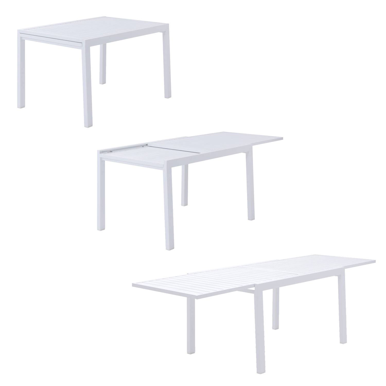 Happy Garden - Salon de jardin VENEZIA extensible 132/264 en aluminium blanc - 10 places - HAPPY GARDEN - Imagen 10